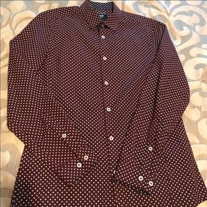 H&M Men’s Polka Dot Maroon S Shirt
